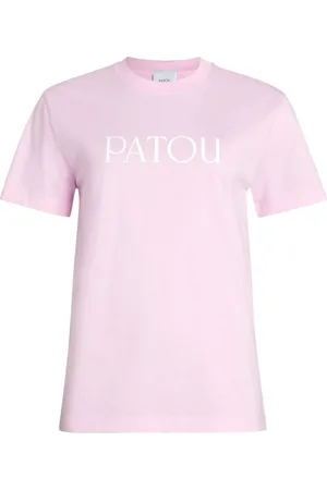 Patou Koszulki, Kobieta, Różowy, M, Logo Print Crew Neck Shirt