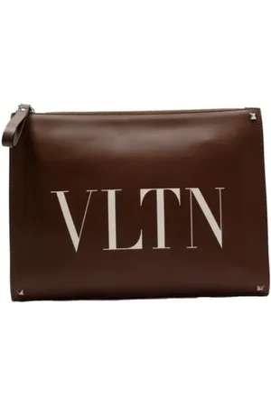 VALENTINO Pre-owned, Kobieta, brązowy, ONE SIZE, Len, Pre-owned Fabric clutches