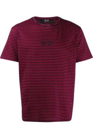 Nº21 Koszulki, Mężczyzna, Czerwony, S, Luźny Bawełniany T-shirt