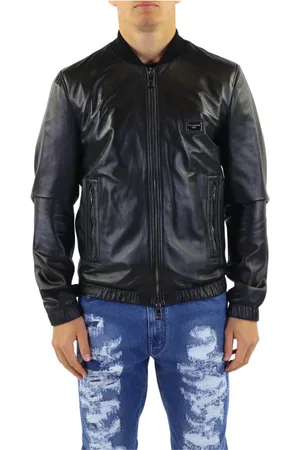 Dolce & Gabbana Kurtki, Mężczyzna, Czarny, M, Leather Kurtki