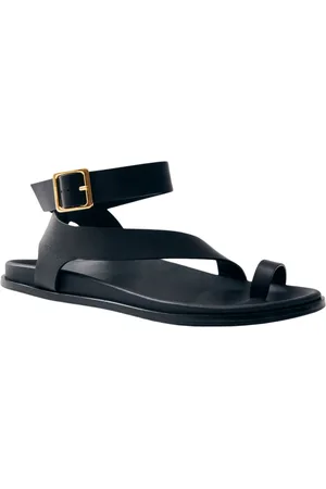 ALOHAS Buty, Kobieta, Czarny, 41 EU, Czarne skórzane sandały