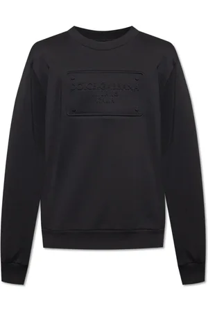 Dolce & Gabbana Bluzy, Mężczyzna, Czarny, S, Bluza z logo