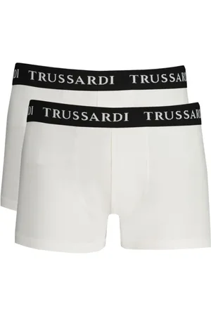 Trussardi Bielizna, Mężczyzna, Biały, 2XL, Białe Bokserki z Logo