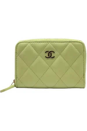 CHANEL Pre-owned, Kobieta, Zielony, ONE SIZE, Pre-owned skórzane portfele