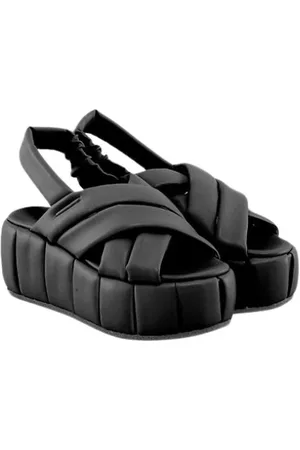 THEMOIRÈ Buty, Kobieta, Czarny, 40 EU, Podstawowy Lnu Sandał Obcas Wegańska Tkanina