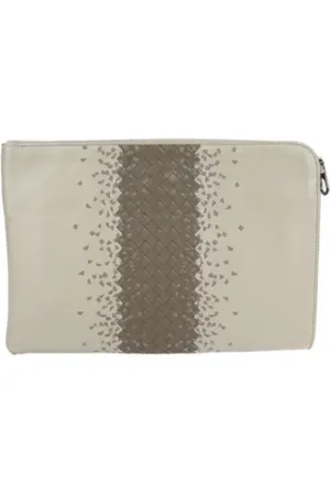 Bottega Veneta Pre-owned, Kobieta, Beżowy, ONE SIZE, Pre-owned Leather pouches