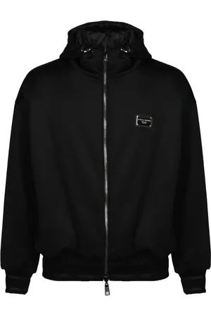 Dolce & Gabbana Bluzy, Mężczyzna, Czarny, S, Nylon, Kurtka z odwracalnym zamkiem błyskawicznym