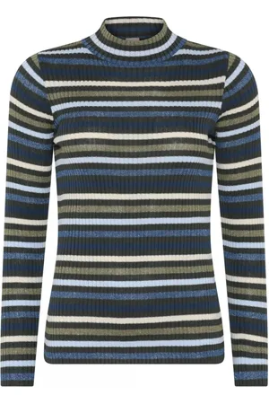 Skovhuus Swetry, Kobieta, Wielobarwność, 2XL, Bawełna, Pulower Bluzka w Paski Agave