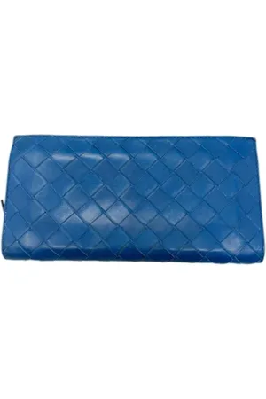 Bottega Veneta Pre-owned, Mężczyzna, Niebieski, ONE SIZE, Skóra, Pre-owned skórzane portfele