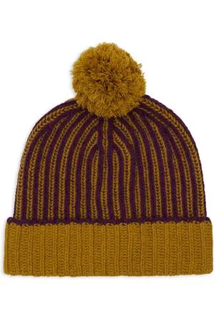 Gallo Akcesoria, unisex, Wielobarwność, ONE SIZE, Kaszmir, Fioletowy Wełniany Kaszmirowy Beanie Rybi Szczyt