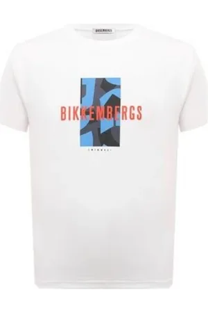 Bikkembergs Koszulki, Mężczyzna, Biały, S, Męski T-shirt z nadrukiem logo