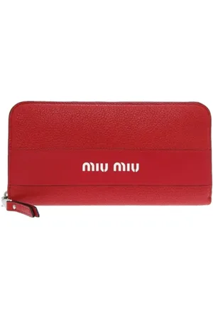 Miu Miu Pre-owned, Kobieta, Czerwony, ONE SIZE, Pre-owned skórzane portfele