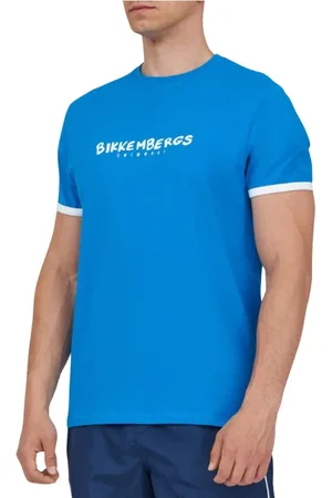 Bikkembergs Koszulki, Mężczyzna, Niebieski, XL, Podstawowy T-shirt męski