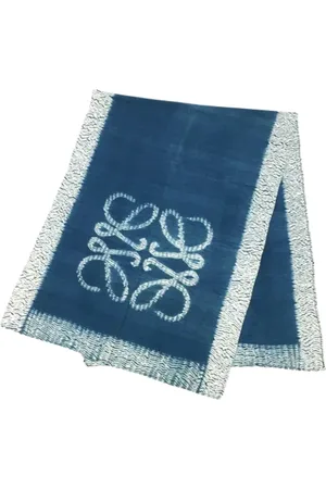 Loewe Pre-owned, Kobieta, Niebieski, ONE SIZE, Bawełna, Pre-owned Cotton scarves