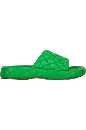 Bottega Veneta Buty, Kobieta, Zielony, 38 EU, Płaskie skórzane mule