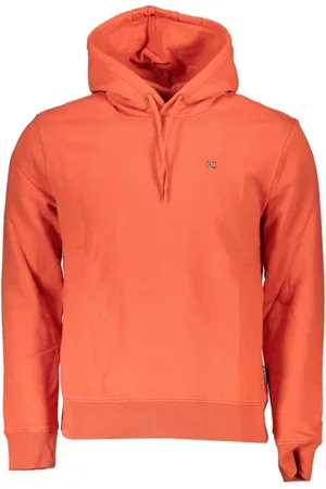 Napapijri Bluzy, Mężczyzna, Pomarańczowy, M, Bawełna, Elegancki Różowy Polar z Kapturem