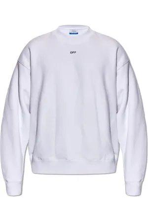 OFF-WHITE Bluzy, Mężczyzna, Biały, XL, Bawełna, Bluza z Logo