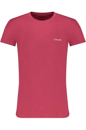 Gaudi Koszulki, Mężczyzna, Czerwony, L, Modny Print Logo Krótki Rękaw Tee