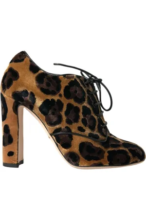 Dolce & Gabbana Buty, Kobieta, brązowy, 35 EU, Leopard Lace-Up Botki