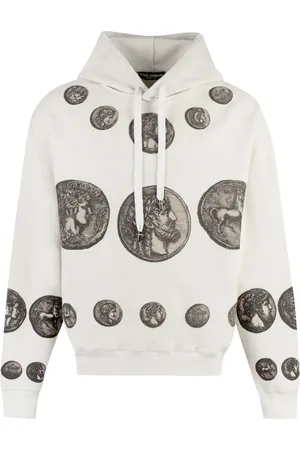 Dolce & Gabbana Bluzy, Mężczyzna, Beżowy, S, Oversize Bluza z Wzorem Monet