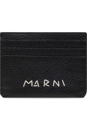 Marni Akcesoria, Mężczyzna, Czarny, ONE SIZE, Skóra, Skórzane etui na karty