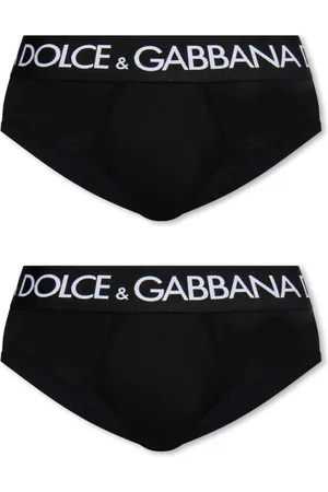 Dolce & Gabbana Bielizna, Mężczyzna, Czarny, M, Dwupak slipów z logo