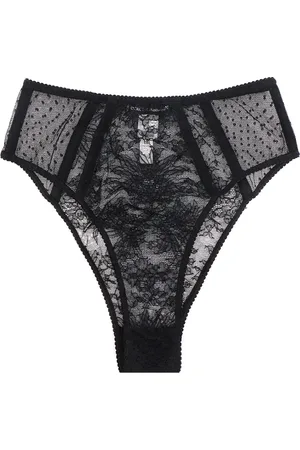 Dolce & Gabbana Bielizna, Kobieta, Czarny, M, Elegancka Sukienka z Koronką z Wysokim Stanem i Wysokim Wycięciem na Nogę