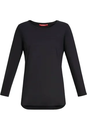 Persona by Marina Rinaldi Koszulki, Kobieta, Czarny, XL, Elegancka Czarna Bawełniana Bluzka