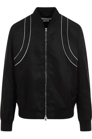 Alexander McQueen Kurtki, Mężczyzna, Czarny, XL, Czarna Kurtka Bomber