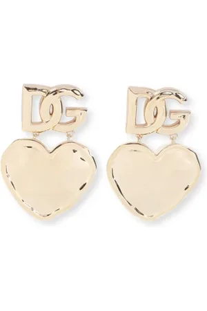 Dolce & Gabbana Akcesoria, Kobieta, Beżowy, ONE SIZE, Metaliczne Mosiężne Kolczyki Statement