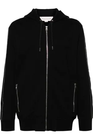 Alexander McQueen Bluzy, Mężczyzna, Czarny, L, Bawełna, Czarny Sweter Bluza Jersey Bawełna