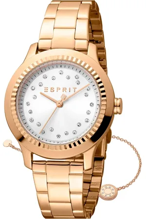 ESPRIT Akcesoria, Kobieta, Żółty, ONE SIZE, Stalowa damski zegarek analogowy