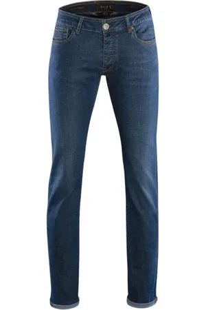 MOORER Jeansy, Mężczyzna, Niebieski, W32, Denim, Japońskie Selvedge Denim Slim Fit Spodnie