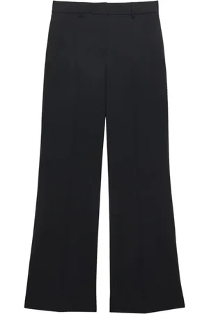 Msgm Spodnie, Kobieta, Czarny, S, Wełna, Czarne spodnie Pantalone z mieszanki wełny