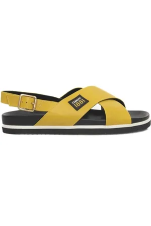 Cerruti 1881 Buty, Kobieta, Żółty, 38 EU, Damskie Skórzane Sandały Platformy