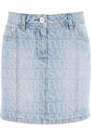 VERSACE Spódnice, Kobieta, Niebieski, S, Niebieski Stylowy Model