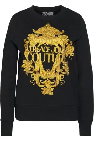 VERSACE Bluzy, Kobieta, Czarny, S, Crew Neck Sweatshirt