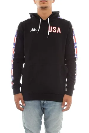 Kappa Bluzy, Mężczyzna, Czarny, XS, Bluza z kapturem