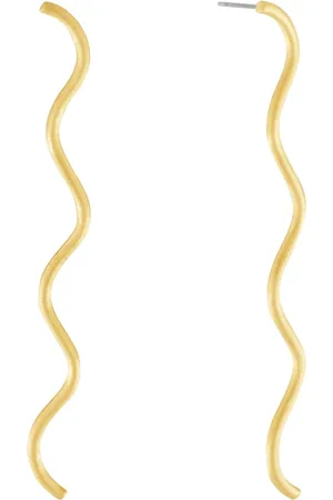 Dansk Copenhagen Akcesoria, Kobieta, Żółty, ONE SIZE, Kolczyk Wąż Złocenie