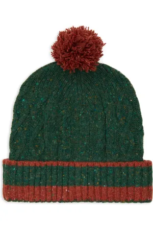 Gallo Akcesoria, unisex, Wielobarwność, ONE SIZE, Zielona wełniana czapka z Aran