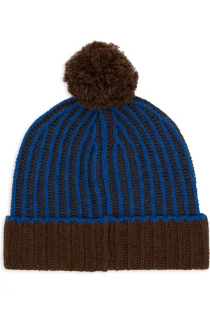Gallo Akcesoria, unisex, Wielobarwność, ONE SIZE, Kaszmir, Niebieska Wełniana Kaszmirowa Czapka z Wzorem
