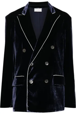 PIERRE-LOUIS MASCIA Kurtki, Kobieta, Niebieski, M, Niebieskie Kurtki z Piping Trim