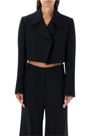 Low Classic Kurtki, Kobieta, Czarny, M, Czarna Wełniana Krótka Kurtka Aw 24