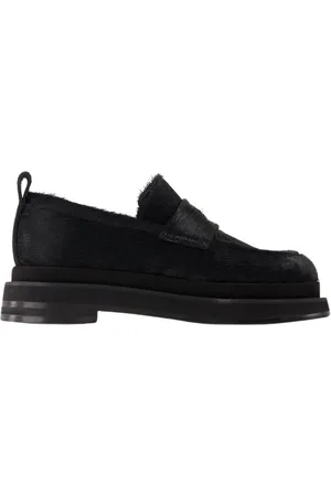 Simone Rocha Buty, Kobieta, Czarny, 38 EU, Czarne Skórzane Heart Toe Mokasyny