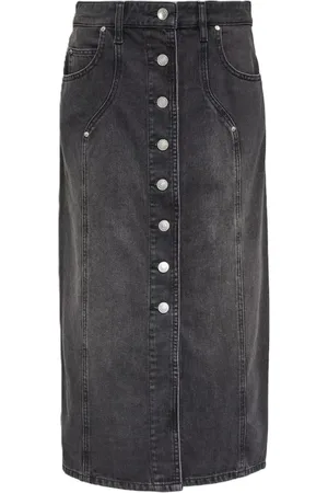 Isabel Marant Spódnice, Kobieta, Czarny, XS, Bawełna, Spódnica Jeansyowa Vandy z Kieszeniami