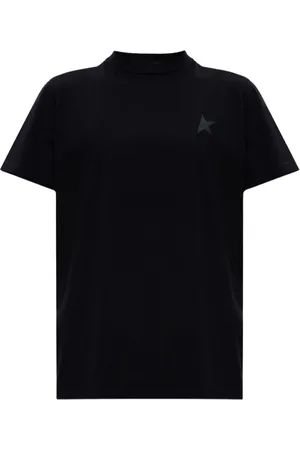 Golden Goose Koszulki, Kobieta, Czarny, XS, Bawełna, Bawełniana koszulka z logo
