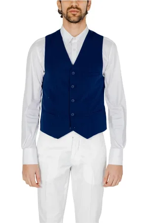 Only & Sons Garnitury, Mężczyzna, Niebieski, M, Jasnoniebieski Kamizelka z Guzikami