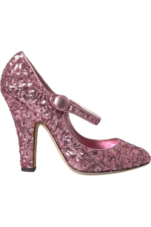 Dolce & Gabbana Buty, Kobieta, Różowy, 39 EU, Różowe Cekinowe Mary Jane Buty na Obcasie