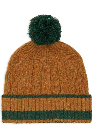 Gallo Akcesoria, unisex, Wielobarwność, ONE SIZE, Żółta wełniana czapka z Aran