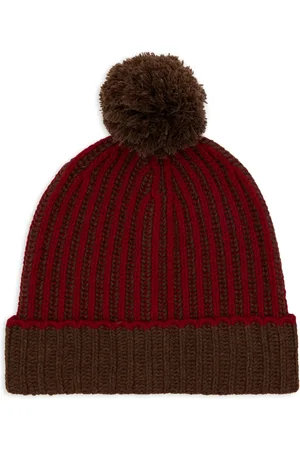 Gallo Akcesoria, unisex, Wielobarwność, ONE SIZE, Kaszmir, Czerwona Wełniana Kaszmirowa Czapka z Wzorem